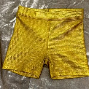 Gold textured bike shorts